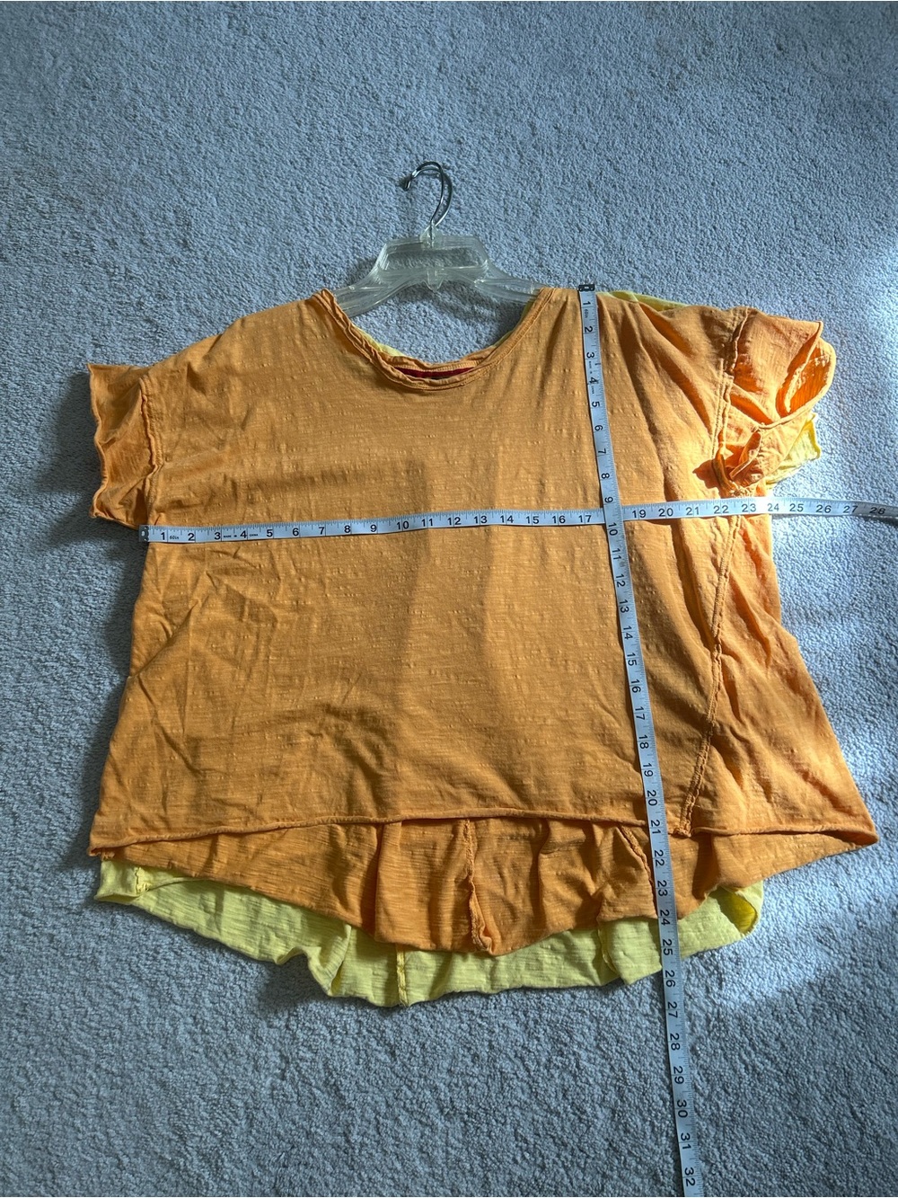 Pilcro Short-Sleeve Boxy Tees in Orange and Yellow bundle of 2 size L - Picture 6 of 10